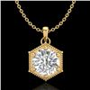 Image 1 : 0.82 ctw VS/SI Diamond Solitaire Art Deco Stud Necklace 18k Yellow Gold - REF-218A2N
