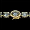 Image 1 : 36 ctw Sky Blue Topaz & VS/SI Diamond Micro Bracelet 14k Yellow Gold - REF-115W8H
