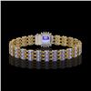 Image 3 : 27.75 ctw Tanzanite & Diamond Bracelet 14K Yellow Gold - REF-377N5F