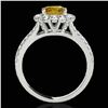 Image 2 : 2.51 ctw Certified SI/I Fancy Intense Yellow Diamond Ring 10k White Gold - REF-347R8K