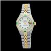 Image 2 : Rolex Ladies Two Tone 14K Gold/SS, Diam/Emerald Dial & Diam/Emerald Bezel, Sapphire Crystal