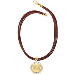 Gold, Steel, Leather Cord Necklace, Bvlgari