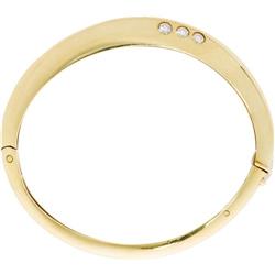 Diamond, Gold Bangle Bracelet