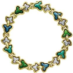 Diamond, Enamel, Gold Necklace