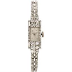 Swiss Lady's Diamond White Gold Watch 