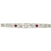 Image 1 : Diamond, Ruby, Platinum Bar Brooch