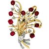 Image 1 : Diamond, Ruby, Gold Pendant-Brooch