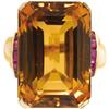 Image 1 : Retro Citrine, Ruby, Gold Ring