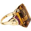 Image 2 : Retro Citrine, Ruby, Gold Ring
