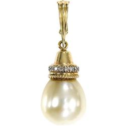 South Sea Cultured Pearl, Diamond, Gold Enhancer
