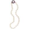Image 1 : Cultured Pearl, Ruby, Sapphire, Diamond Necklace