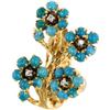 Image 1 : Turquoise, Diamond, Gold Ring