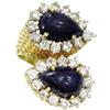 Image 1 : Lapis Lazuli, Diamond, Gold Bypass Ring