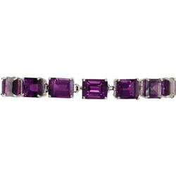 Amethyst, White Gold Bracelet