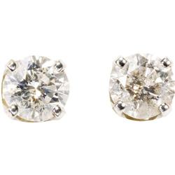 Diamond, White Gold Stud Earrings