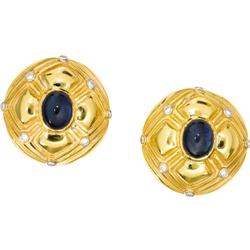 Sapphire, Diamond, Gold Earrings
