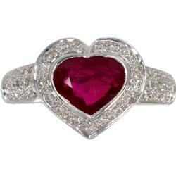 Ruby, Diamond, White Gold Ring