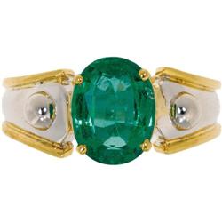 Emerald, Twotone Gold Ring