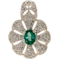 Alexandrite, Diamond, White Gold Pendant