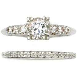 Art Deco Diamond, Platinum Ring Set