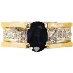 Sapphire, Diamond, Gold Ring