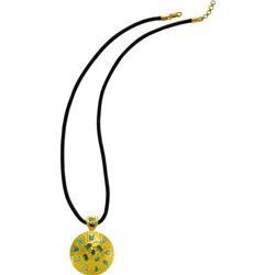 Tsavorite Garnet, Gold, Leather Necklace, Lunia