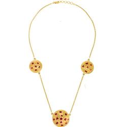 Ruby, Gold Mosaic Necklace, Lunia