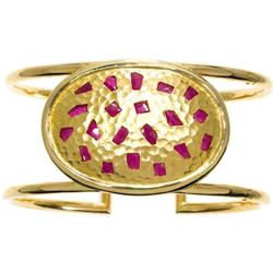 Ruby, Gold Bangle Bracelet, Lunia