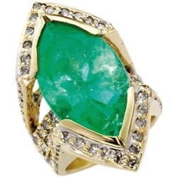 Emerald, Diamond, Gold Ring
