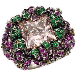 Morganite, Multi-Stone, White Gold Ring