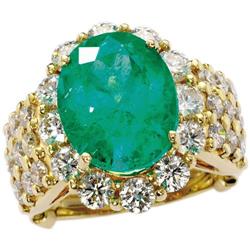 Emerald, Diamond, Gold Ring
