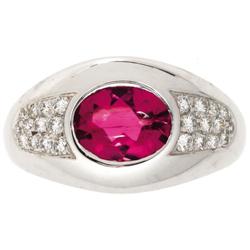 Pink Tourmaline, Diamond, Gold Ring, Mauboussin