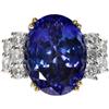 Image 1 : Tanzanite, Diamond, Gold Ring