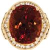 Image 1 : Tourmaline, Diamond, Gold Ring