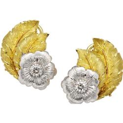 Diamond, Gold Flower Earrings, Buccellati