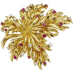 Diamond, Ruby, Gold Brooch, Tiffany & Co.