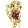 Image 1 : Ruby Diamond Mabe Pearl Gold Pirate Clip-Brooch