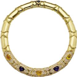 Sapphire, Diamond, Gold Necklace