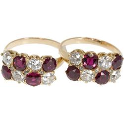 Ruby, Diamond, Gold Ring Set