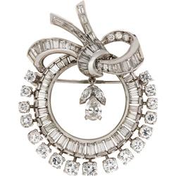Diamond, Platinum Wreath Brooch