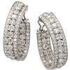Image 1 : Diamond, Platinum Hoop Earrings