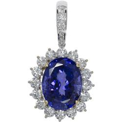 Tanzanite, Diamond, White Gold Pendant-Enhancer