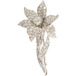 Diamond, White Gold Lily Brooch
