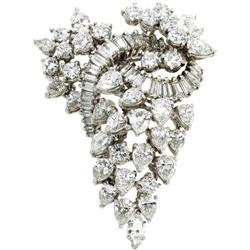 Diamond, Platinum Pendant-Brooch