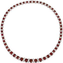 Ruby, Diamond, White Gold Necklace