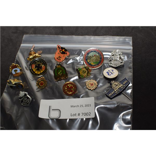 POLICE PINS ETC..SOME POLITICALLY INCORRECT