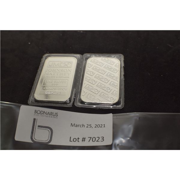 2 TIMES THE MONEY $  1 TROY OZ. SILVER BAR / WAFER .999 STERLING
