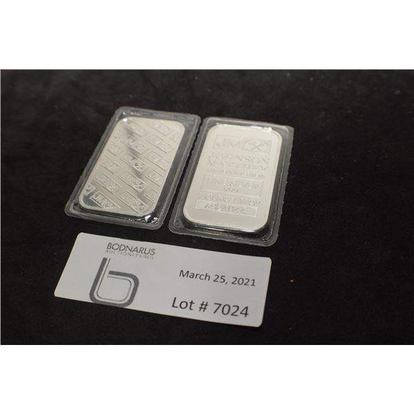 2 TIMES THE MONEY $  1 TROY OZ. SILVER BAR / WAFER .999 STERLING