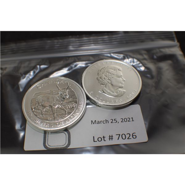 2 TIMES THE MONEY $  5 DOLLAR STERLING SILVER 1 OZ. CANADA COIN