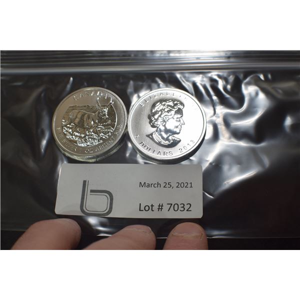 2 TIMES THE MONEY $  5 DOLLAR STERLING SILVER 1 OZ. CANADA COIN